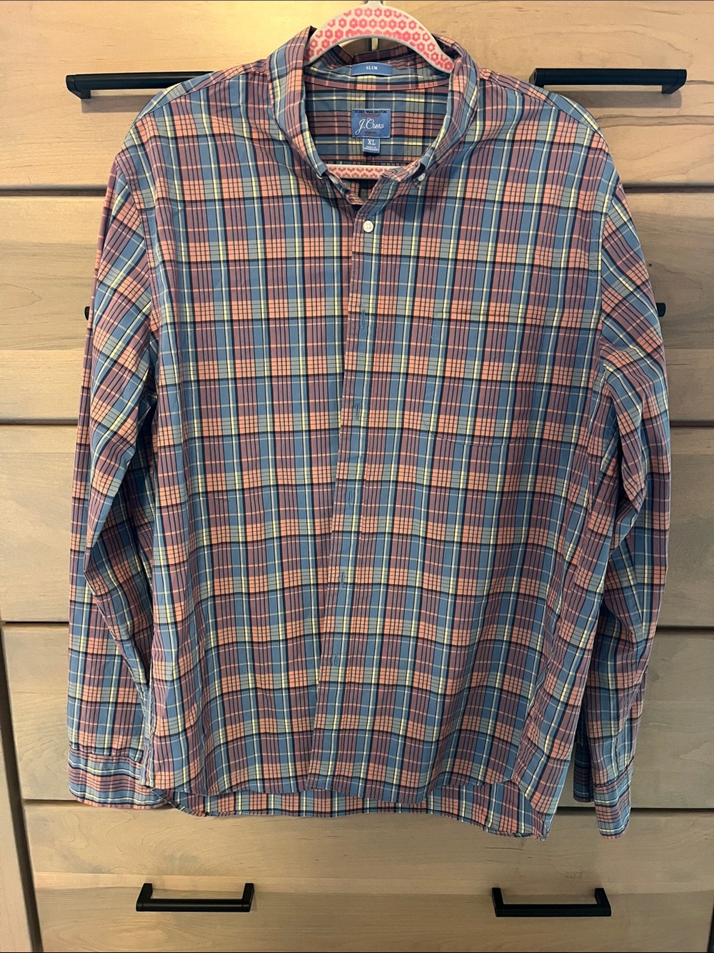 J. Crew Men's Plaid Button-Down Shirt in Blue, Pink, Cream